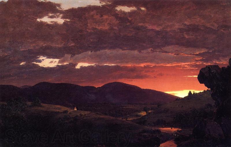 Frederic Edwin Church Twilight, Short arbiter twixt day and night' Norge oil painting art